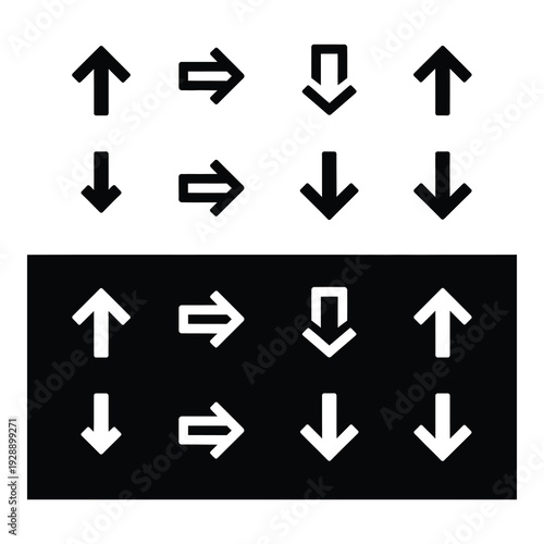 Free Download Collection of various arrow icons in black and white colors icon - GFXLoad