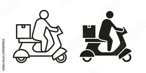 Food delivery icon. set of web icons on white background