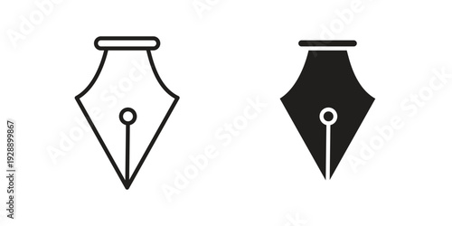 Fountain pen icon. set of web icons on white background