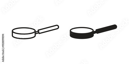 Frying pan icon. set of web icons on white background