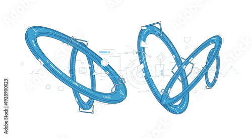 Abstract Digital Ring Network Data Flow Technology Background