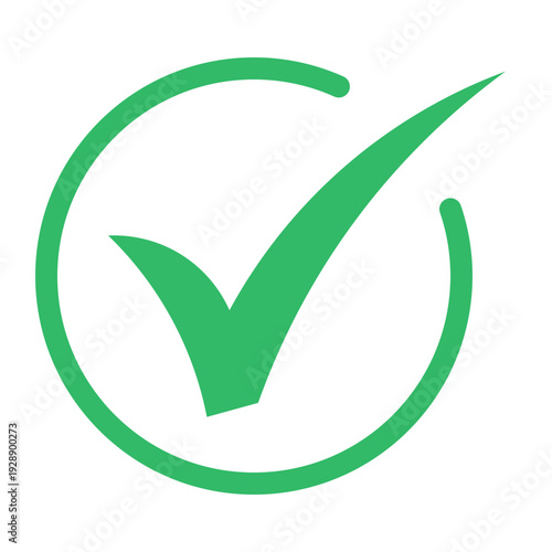 Green Tick Mark, Isolated Tick Symbols, Checklist Signs, And An Approval Badge. Flat And Modern Check Mark Design, Vector Icon. 