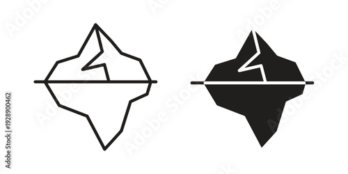 Iceberg icon. set of web icons on white background