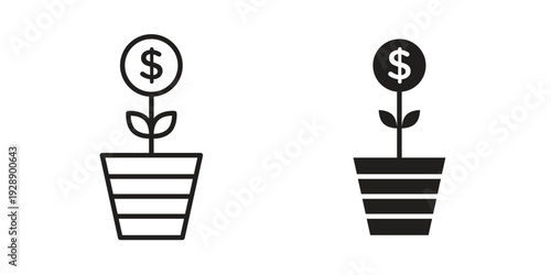 Investment tree icon. set of web icons on white background