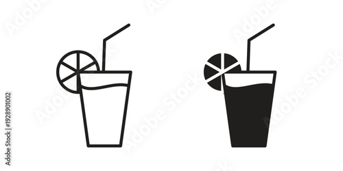 Lemonade icon. set of web icons on white background