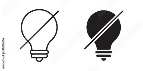 Light off icon. set of web icons on white background