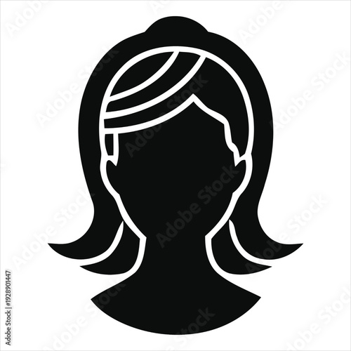 Female Avatar Silhouette Icon Minimal User Profile Illustration
