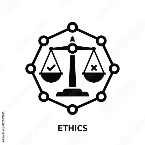 Photos Vector illustration icon vector illustration of scales of justice with ethics th
