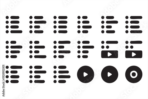 Minimalist black navigation icon set for modern app interface design