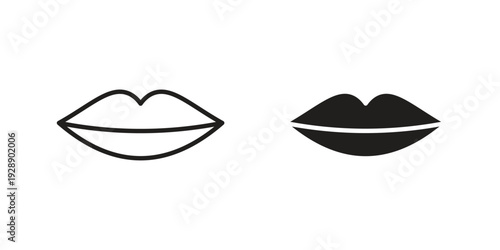 Lips icon. set of web icons on white background