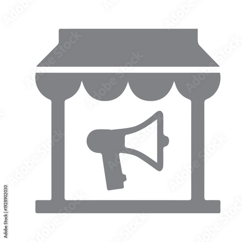 Storefront with Megaphone Icon