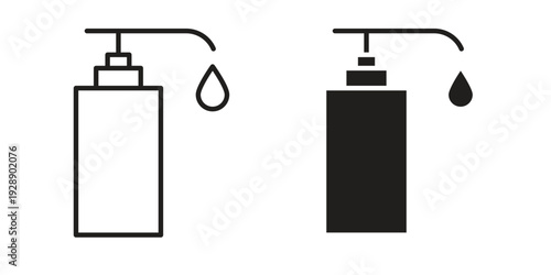 Liquid soap bottle icon. set of web icons on white background