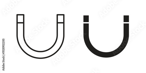 Magnet icon. set of web icons on white background