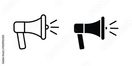 Megaphone icon. set of web icons on white background