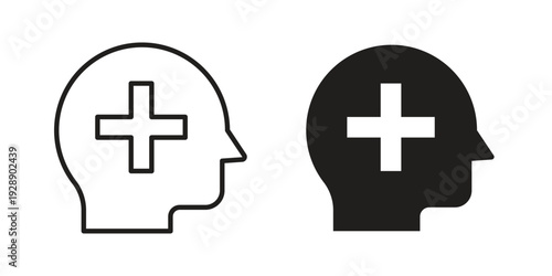Mental disorder icon. set of web icons on white background