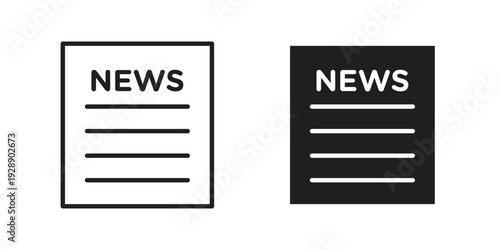 News icon. set of web icons on white background