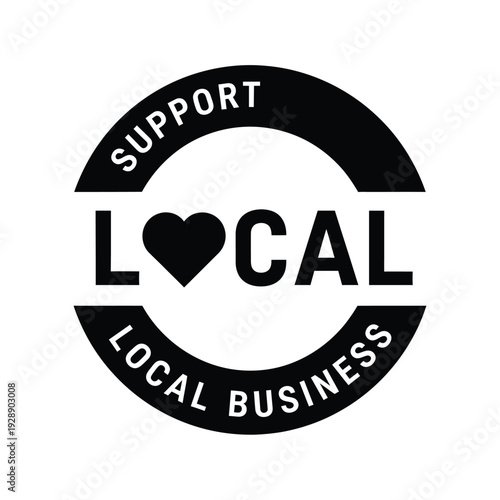 Vector illustration icon support local business logo with heart symbol