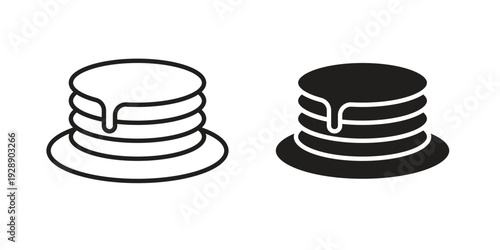 pancakes icon. set of web icons on white background