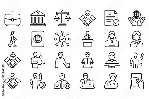 Editable vector legal symbols for contracts, courts, and partnerships