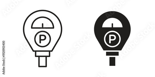 Parking meter icon. set of web icons on white background