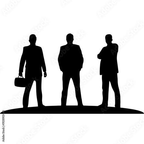 Businessmen Standing Silhouette Vector Illustration