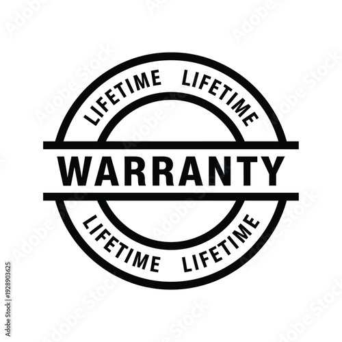 Vector illustration icon lifetime warranty black stamp icon on for guarantee and assurance
