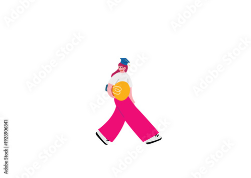 アイディアを閃く学生の女の子