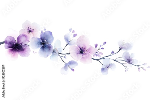 Elegant watercolor flowers in soft pastel tones creating a beautiful floral arrangement