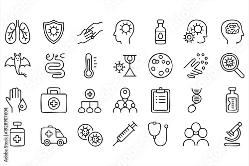 Hospital and treatment symbol collection for healthcare design projects