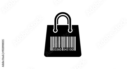 Black Handbag with Barcode Label.