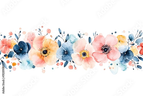 Elegant Watercolor Floral Arrangement with Soft Pastels and Delicate Greenery Accents