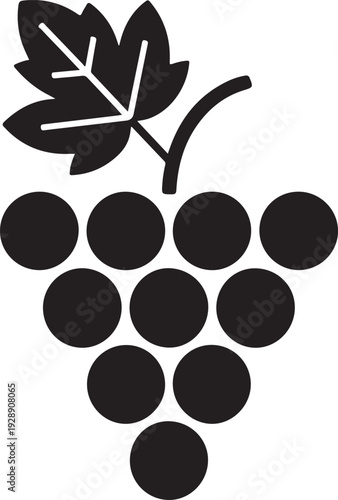 Bunch of grapes with leaf flat icon for food apps and websites