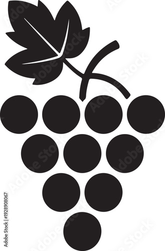 Bunch of grapes with leaf flat icon for food apps and websites