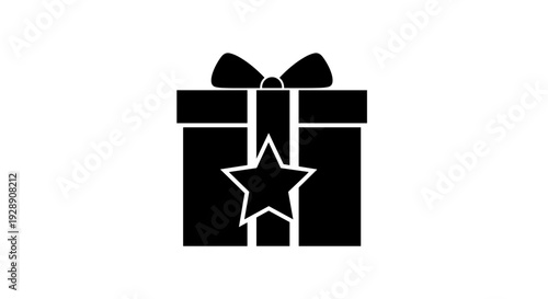 Black gift box with star.