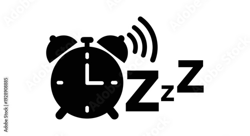 Alarm clock with sleep zzz symbol.