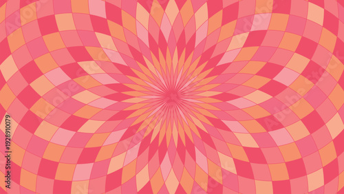 明るい色合いの抽象的な花の放射状イラスト