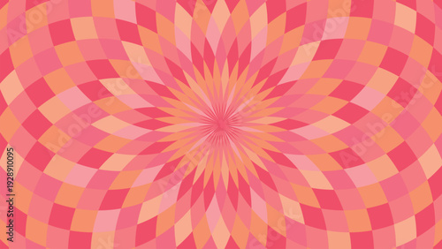 明るい色合いの抽象的な花の放射状イラスト