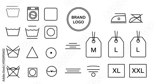 Laundry care instructions and brand tag set
