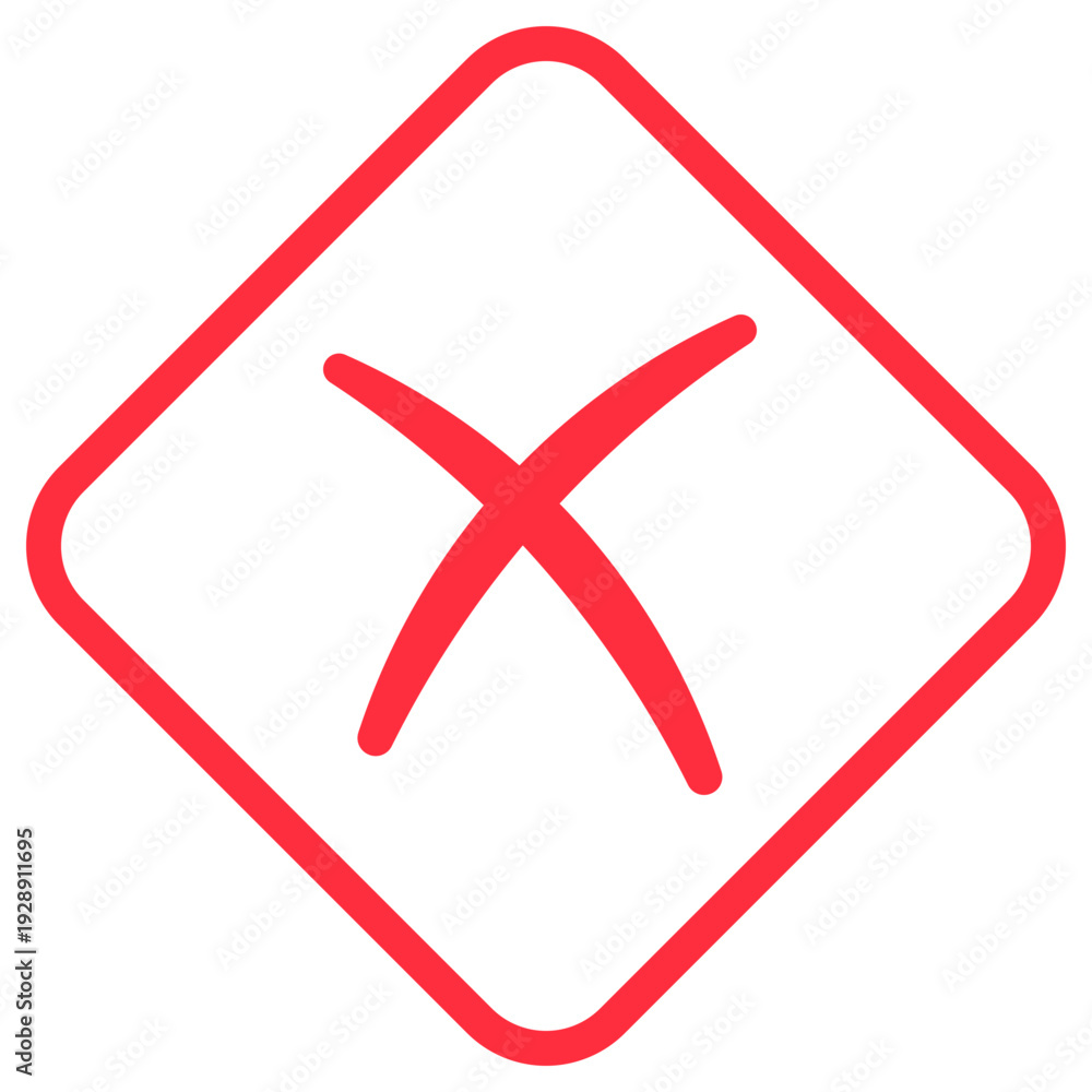 Obraz premium Red Cross Mark Icon Vector. 
