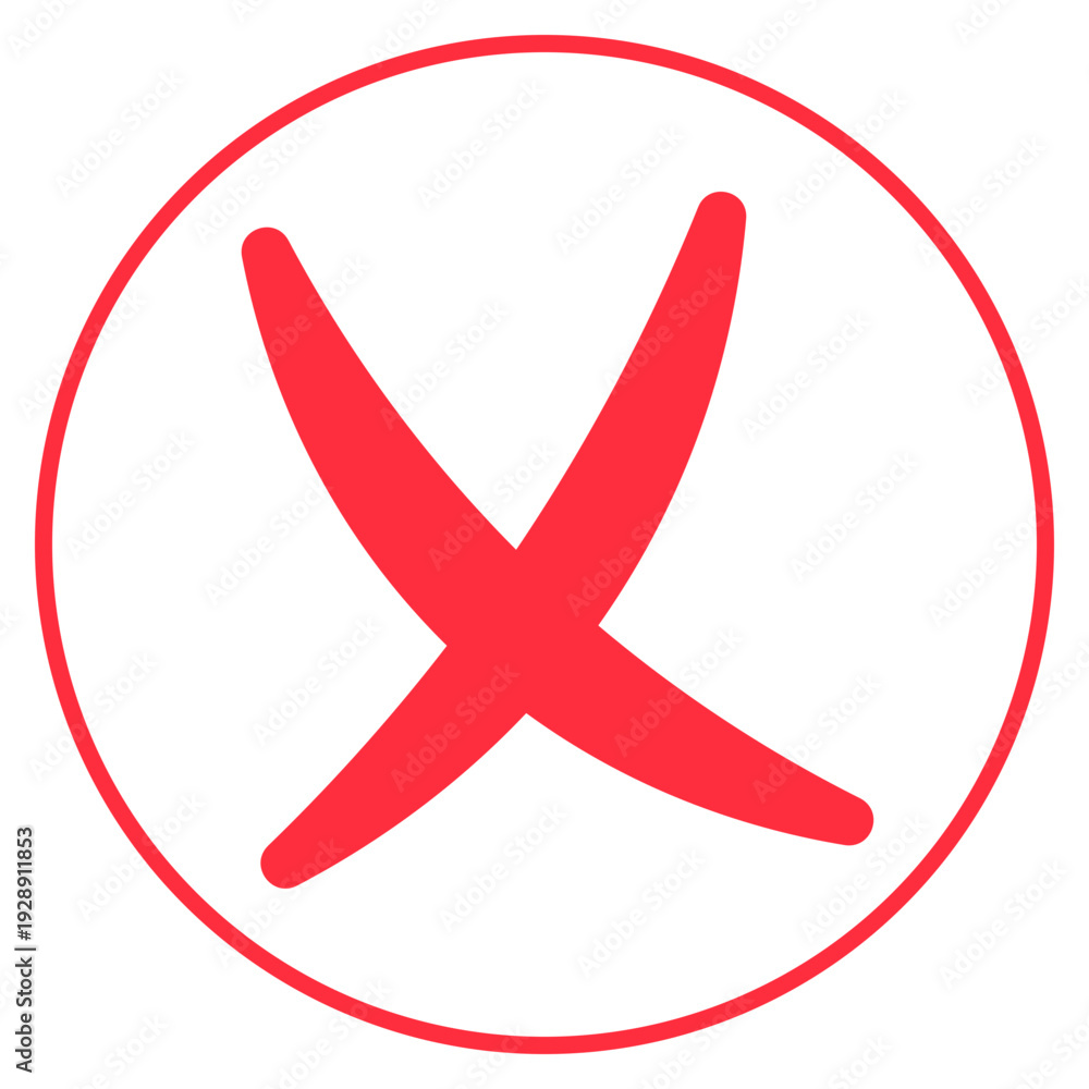 Obraz premium Red Cross Mark Icon Vector.