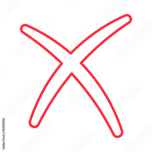 Red Cross Mark Icon Vector. 