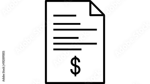 Premium vector of Document icon with dollar symbol vector isolated on white background