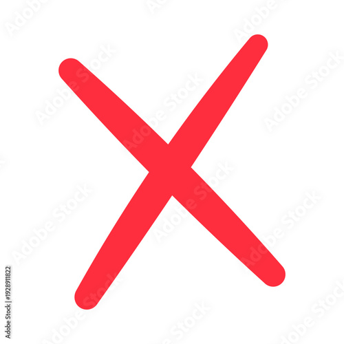 Red Cross Mark Icon Vector. 