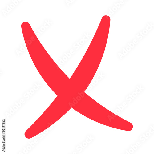 Red Cross Mark Icon Vector. 