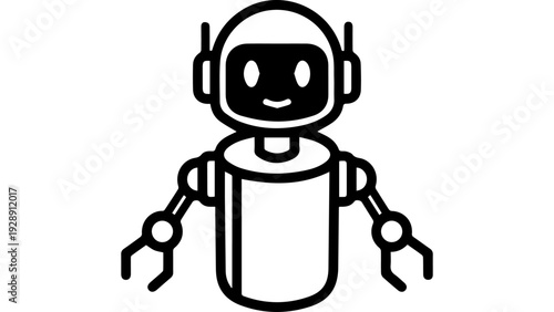 Premium vector of Robot icon vector line illustration isolated on white background