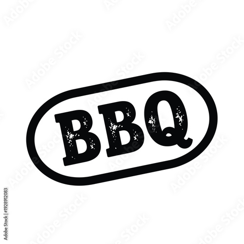 Vector illustration icon black bbq logo on, grunge textured label design element