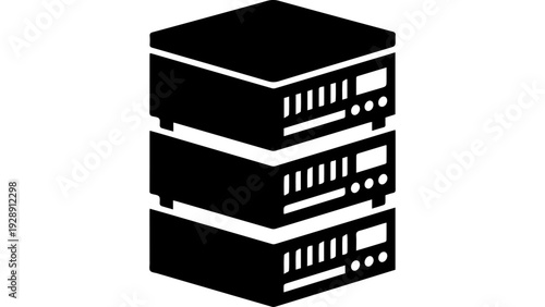 Premium vector of Black server rack icon vector isolated on white background