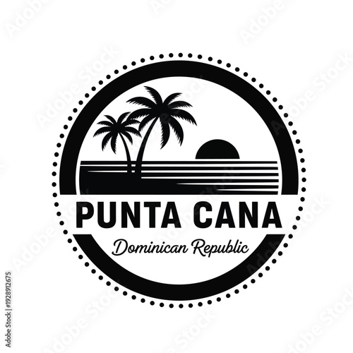 Wallpaper Mural Vector illustration icon punta cana dominican republic black and white travel logo Torontodigital.ca