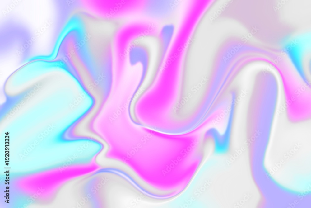 Obraz premium Holographic Liquid Abstract Background | Iridescent Pastel Swirl Gradient
