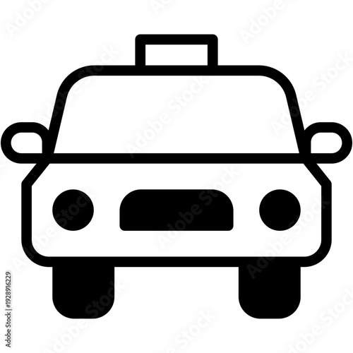 Taxi Cab and Urban Transportation Vector Icon
